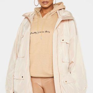 Plus Stone Oversized Shell Utility Jacket